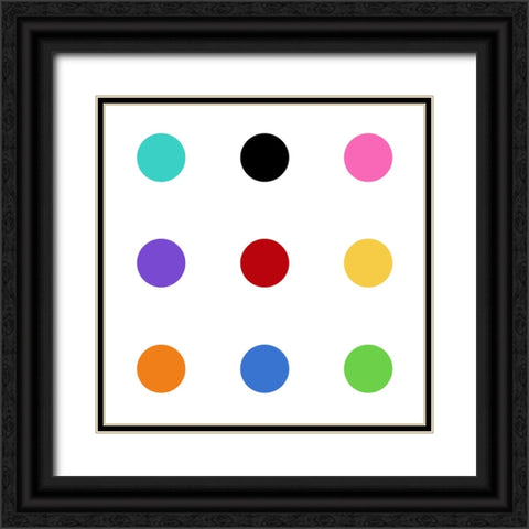 Circle Three Multicolor Black Ornate Wood Framed Art Print with Double Matting by Langdon, Karl