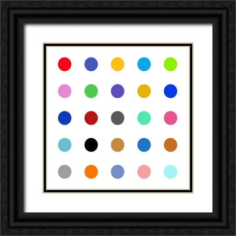 Circle Five Multicolor Black Ornate Wood Framed Art Print with Double Matting by Langdon, Karl