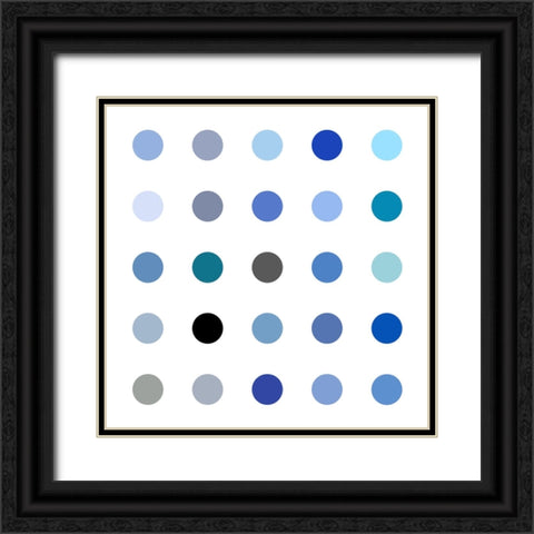 Circle Five Blue Black Ornate Wood Framed Art Print with Double Matting by Langdon, Karl