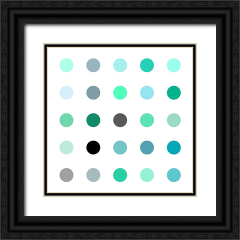 Circle Five Green Black Ornate Wood Framed Art Print with Double Matting by Langdon, Karl