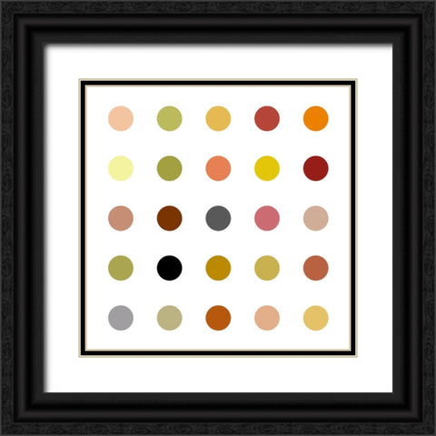 Circle Five Earth Tones Black Ornate Wood Framed Art Print with Double Matting by Langdon, Karl