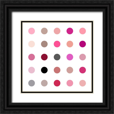 Circle Five Pink Blush Black Ornate Wood Framed Art Print with Double Matting by Langdon, Karl