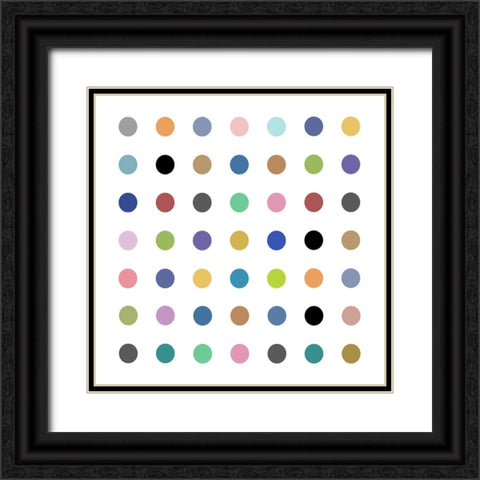 Circle Seven Multicolor Black Ornate Wood Framed Art Print with Double Matting by Langdon, Karl