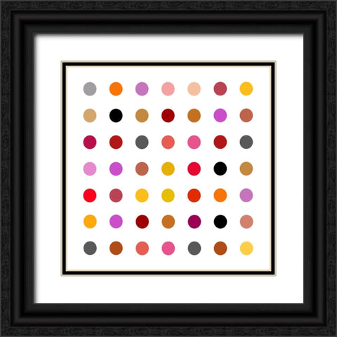 Circle Seven Red Mix Black Ornate Wood Framed Art Print with Double Matting by Langdon, Karl