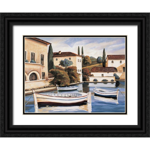 Lake Villa II Black Ornate Wood Framed Art Print with Double Matting by Cooper, Michael