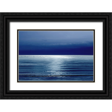 Moonlit Ocean Blue I Black Ornate Wood Framed Art Print with Double Matting by Olsen, Maggie