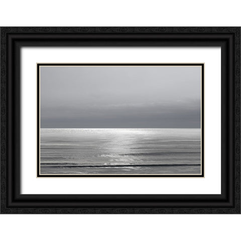 Moonlit Ocean Gray I Black Ornate Wood Framed Art Print with Double Matting by Olsen, Maggie