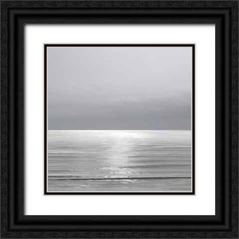 Moonlit Ocean Gray II Black Ornate Wood Framed Art Print with Double Matting by Olsen, Maggie
