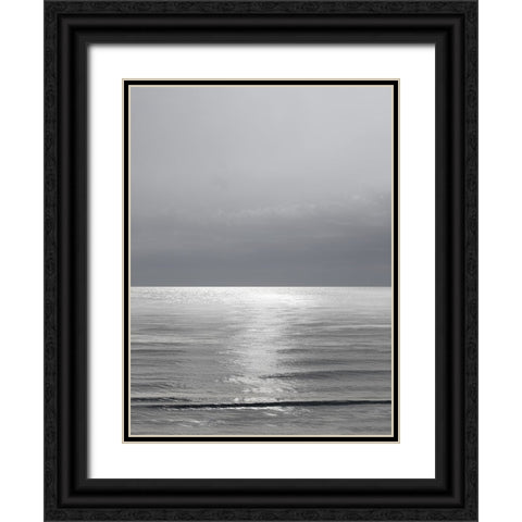 Moonlit Ocean Gray III Black Ornate Wood Framed Art Print with Double Matting by Olsen, Maggie