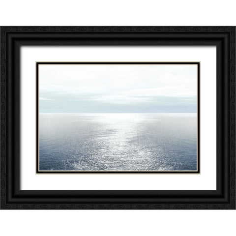 Ocean Light Blue II Black Ornate Wood Framed Art Print with Double Matting by Olsen, Maggie