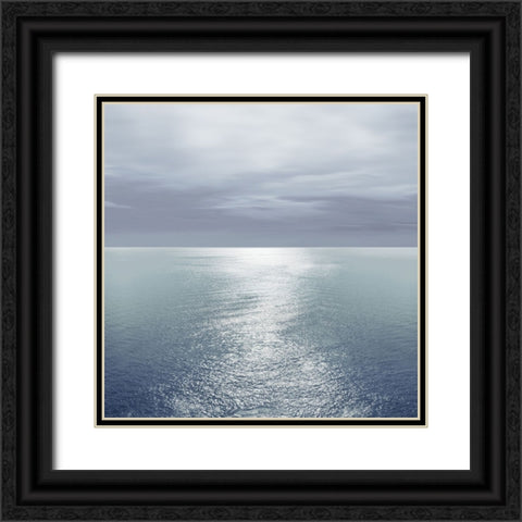 Ocean Light Blue III Black Ornate Wood Framed Art Print with Double Matting by Olsen, Maggie