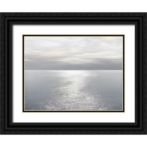 Ocean Light Gray II Black Ornate Wood Framed Art Print with Double Matting by Olsen, Maggie