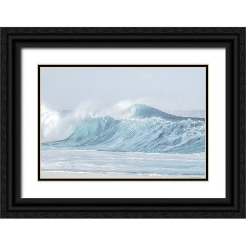 Surf Break Blue Black Ornate Wood Framed Art Print with Double Matting by Olsen, Maggie