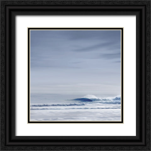 Wave Break Blue Black Ornate Wood Framed Art Print with Double Matting by Olsen, Maggie