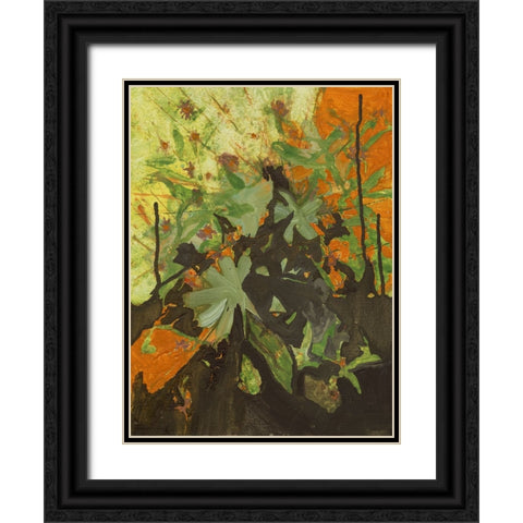 Orange and Yellow Black Ornate Wood Framed Art Print with Double Matting by Oppenheimer, Michelle