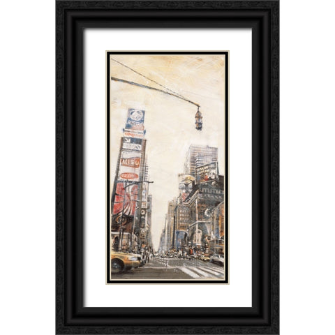 Times Square II Black Ornate Wood Framed Art Print with Double Matting by Daniels, Matthew