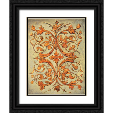 Ornamental Scroll II Black Ornate Wood Framed Art Print with Double Matting by Segovia, Pablo