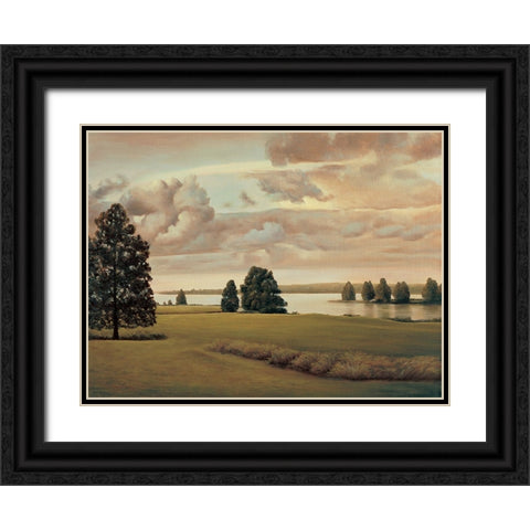 Lakeside I Black Ornate Wood Framed Art Print with Double Matting by Dunahay, Richard