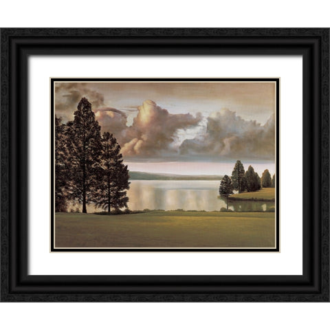 Lakeside II Black Ornate Wood Framed Art Print with Double Matting by Dunahay, Richard
