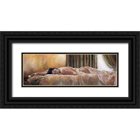 Quiet Moment Black Ornate Wood Framed Art Print with Double Matting by Di Scenza, Ron