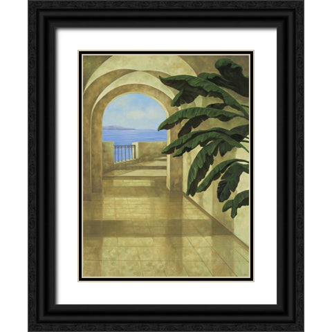 Ocean Villa II Black Ornate Wood Framed Art Print with Double Matting by Blanco, Samuel