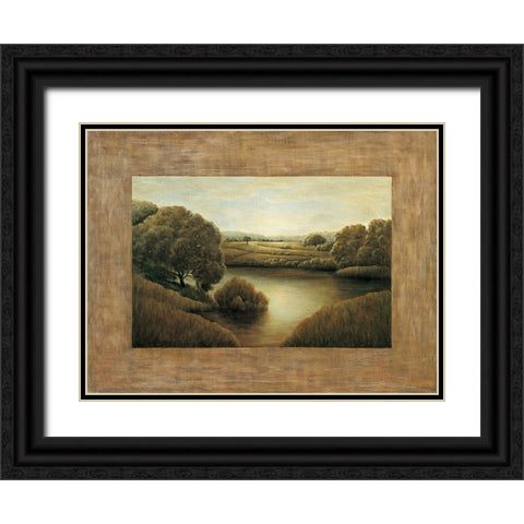 Lake View II Black Ornate Wood Framed Art Print with Double Matting by Blanco, Samuel