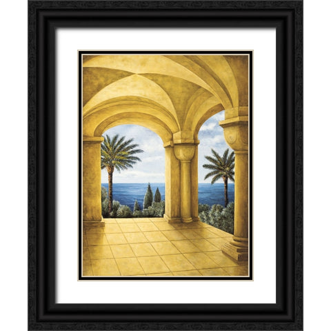 Ocean View III Black Ornate Wood Framed Art Print with Double Matting by Blanco, Samuel