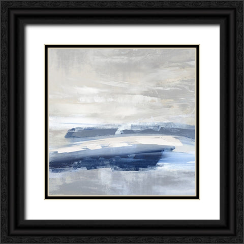 Unify Blue II Black Ornate Wood Framed Art Print with Double Matting by Messina, Jake