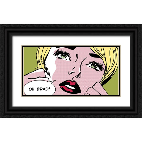 Oh Brad ! Black Ornate Wood Framed Art Print with Double Matting by Sheila B.