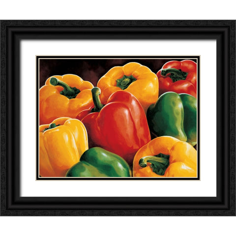 Peperoni Black Ornate Wood Framed Art Print with Double Matting by Mottinelli, Stefania