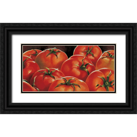 Pomodori Black Ornate Wood Framed Art Print with Double Matting by Mottinelli, Stefania
