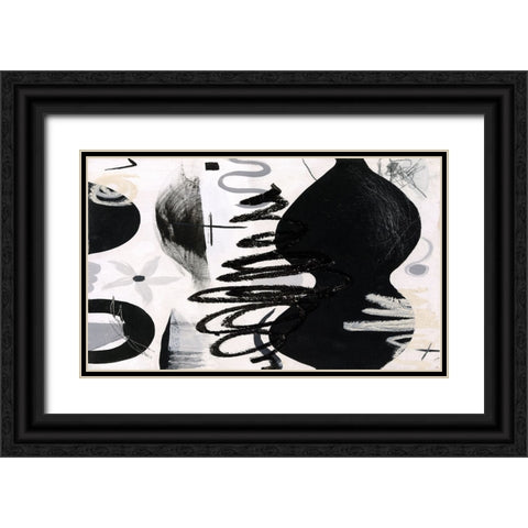 Vase With Flower Black Ornate Wood Framed Art Print with Double Matting by Stevenett, Diane