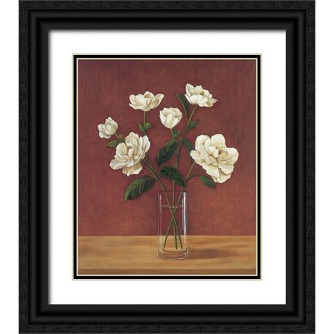 Fleurs de Magnolia Black Ornate Wood Framed Art Print with Double Matting by Huntington, Virginia