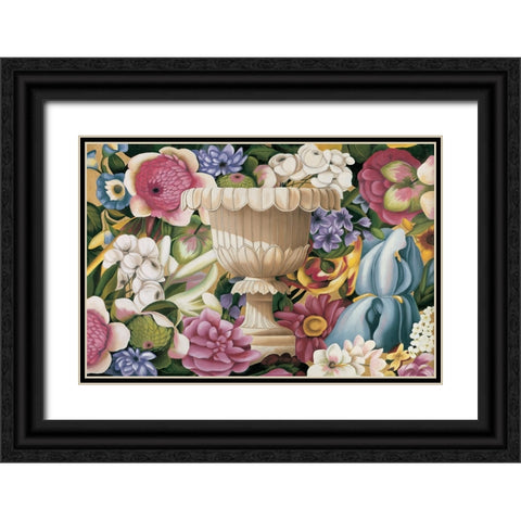 Floral Festa II Black Ornate Wood Framed Art Print with Double Matting by Huntington, Virginia
