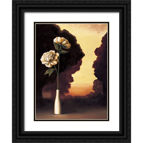 Floral Sunrise I Black Ornate Wood Framed Art Print with Double Matting by Huntington, Virginia