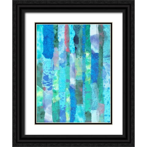 Mr Cs Crazy Quilt Black Ornate Wood Framed Art Print with Double Matting by Zaremba, Hillel