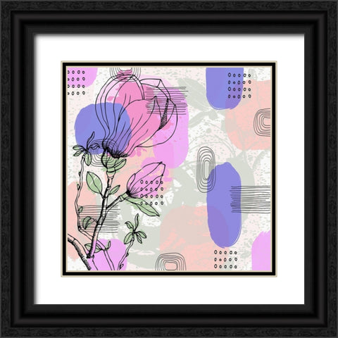 Abstract Flower 112 Black Ornate Wood Framed Art Print with Double Matting by Bolokofsky, Ronald