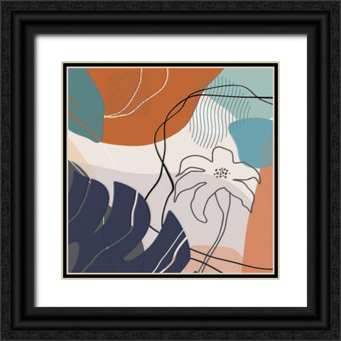 Abstract Flowers 254 Black Ornate Wood Framed Art Print with Double Matting by Bolokofsky, Ronald