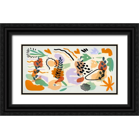 Boho Garden Elements 189 Black Ornate Wood Framed Art Print with Double Matting by Bolokofsky, Ronald