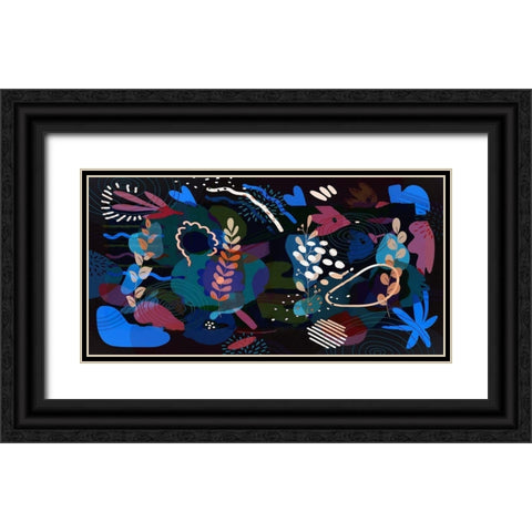 Boho Garden Elements 288 Black Ornate Wood Framed Art Print with Double Matting by Bolokofsky, Ronald