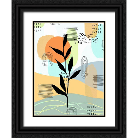 Botanical Abstract 334 Black Ornate Wood Framed Art Print with Double Matting by Bolokofsky, Ronald