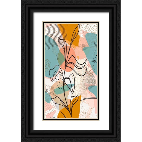 Botanical Abstract 1303 Black Ornate Wood Framed Art Print with Double Matting by Bolokofsky, Ronald