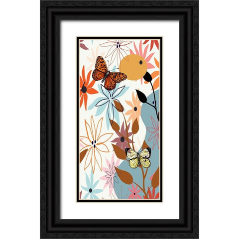 Butterfly Garden 464 Black Ornate Wood Framed Art Print with Double Matting by Bolokofsky, Ronald