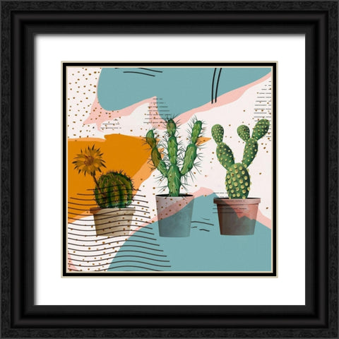 Cactus Party I Black Ornate Wood Framed Art Print with Double Matting by Bolokofsky, Ronald