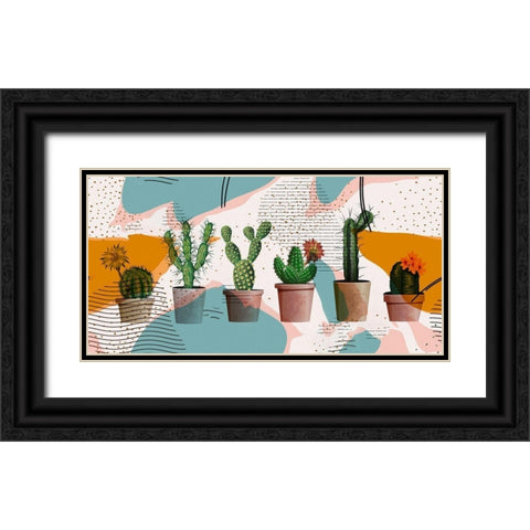 Cactus Party Black Ornate Wood Framed Art Print with Double Matting by Bolokofsky, Ronald