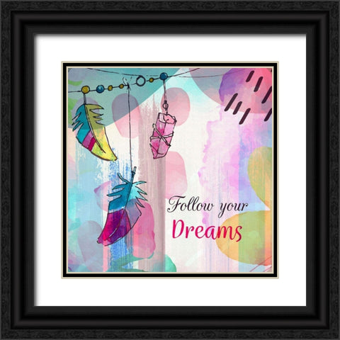 Follow Your Dreams Black Ornate Wood Framed Art Print with Double Matting by Bolokofsky, Ronald