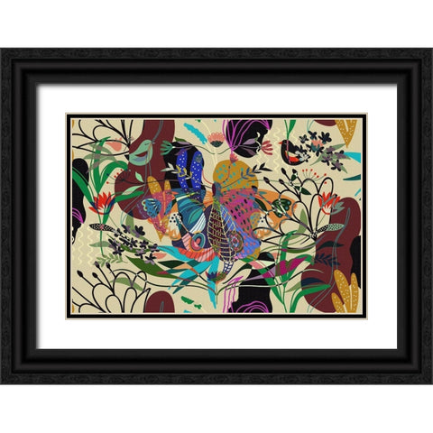 Garden Camouflage II Black Ornate Wood Framed Art Print with Double Matting by Bolokofsky, Ronald