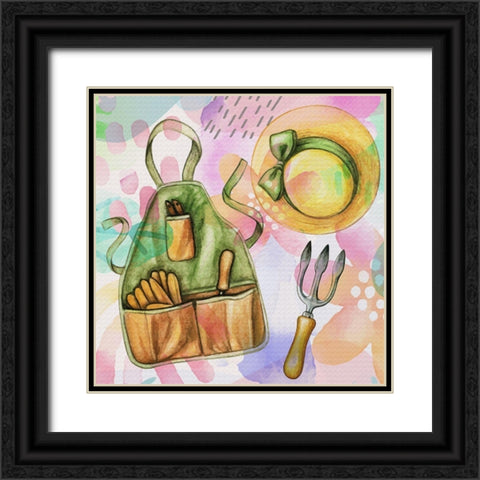 Garden Tools 655 Black Ornate Wood Framed Art Print with Double Matting by Bolokofsky, Ronald