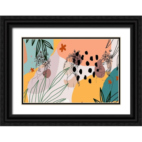 Island Girls 1308 Black Ornate Wood Framed Art Print with Double Matting by Bolokofsky, Ronald