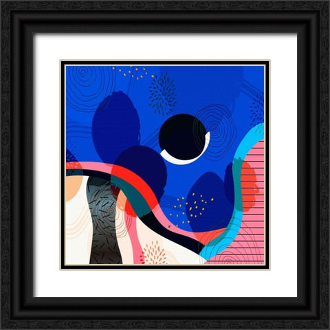 Mid Century Abstract 581 Black Ornate Wood Framed Art Print with Double Matting by Bolokofsky, Ronald